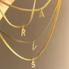 Initial Letter Pendant Necklace For Women Gold Chain Collier Jewelry Friends Gifts