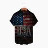 Herren-Freizeithemden, Camisa Hawaiana Hombre, modisches Herren-Hawaii-Hemd, amerikanische Flagge, Farbe bedruckt, Strand, Aloha, kurze Ärmel, XL 5