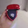 Smyckespåsar Led Light Up Polygon Heart -formad förlovningsring Box Velvet Stand örhängen Mynt med förslag födelsedagspresent