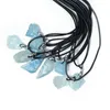 Aquamarine Pendant Crystal Necklace Irregular Raw Gemstone Healing Sea Blue Quartz Stone Wholesale In Bulk