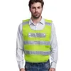 Il produttore cinese fornisce luci a LED lampeggianti regolabili e traspiranti con gilet di sicurezza in maglia con nastro in PVC riflettente bianco