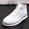 White men boots casual shoes thick bottom inside leather fashion tide high top board shoes hundred