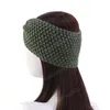 Vrouwen hoofdband winter gebreide elastische hoofdbanden breien wollen haarband gehaakte boog brede tulband haaraccessoires