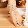 Ankiety 1PC Crystal Barefoot Sandals Sandals łańcuch plażowy Anklet Wedding Foot Kobiet Biżuteria