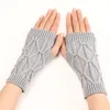 Fashiona tricoté manches hiver chaud gants pour femmes filles mitaines tout match décoratif manches courtes bras