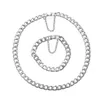 Chaines 7rings Collier de chaîne et bracelet en acier en acier inoxydable à la mode tendance