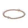 Fine jewelry Authentic 925 Sterling Silver Bead Fit Pandora Charm Bracelets Rose Gold Beads & Pave Bracelet Safety Chain Pendant DIY be243y