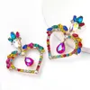 Boucles d'oreilles pendantes S2260 Fashion Jewelry Love Heart Women's Sweet Colorful Rhinstone
