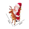 Christmas Decorations 2022 Ornaments Santa Claus Doll Toy Electric Riding A Deer Music Box Home Supplies