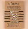 Браслет карт сестер Творческая нержавеющая сталь 5 Сердца в тканое браслет дружбы с 5 частями