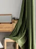 Cortinas cortinas de flanela sala de estar verde de oliva vermelha