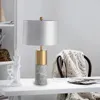 Table Lamps Simple Modern Light Luxury Marble Creative Stone Copper Plated Villa Living Room Bedroom Bedside Lamp