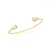 Bangle Fashion Bracelets For Women Sparking Zircon Jewerlly Gold Color Handmade Friends Gift Cute Jewelry