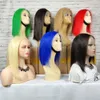 Menschliches Haar, 13 x 4 Spitzen-Bob-Perücken, rot, blond, schwarz, kurze, stumpf geschnittene Frisuren