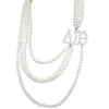 Sororité grecque multicouche longue perle Delta Sigma Theta lettres pendentif bijoux DST collier personnalisé 24704753117