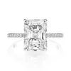 Wedding Rings Hoge koolstof Diamant Emerald Cut Sterling Silver Promise Engagement Ring voor vrouwen