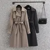 Trenchs pour femmes 2022 manteau femmes printemps automne coréen lâche mi-long Double boutonnage décontracté coupe-vent vêtements d'extérieur pour femmes pardessus