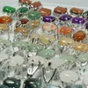 Caixa de 100 peças mistura anéis de cristal jóias de cura de pedra no atacado para mulheres tigre Moss