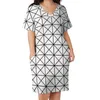 Plus Size Dresses Nordic Print Dress V Neck Concrete And Copper Cubes Trendy Fashion Cute Casual Ladies Graphic Clothing