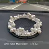 Interieur decoraties autodashboard accessoires decoratie luxe ornament voor vrouwen meisjes parel kunst auto decor creatieve anti-skipmat