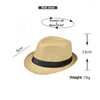 Berets Fashion Men Women Straw Hat Belt Decoration Breathable Sunscreen Floppy Beach Shade Foldable Summer Fishing Bucket Hats