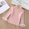 2020 autunno inverno ragazze pullover maglione bambini dolcevita lavorato a maglia bambino bambino bambini vestiti maglioni manica lunga svasata top2514434297