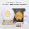 Портативные динамики Bluetooth Wireless Musslim Night Light Couran Dingers 3D Moon с управлением приложением Speekr Корана сенсорная лампа 221119