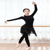 Abbigliamento da palcoscenico Donna Abbigliamento per spettacoli di danza Tendenze della moda Abito da ballo di danza classica Camicetta nera con collo alto Pantaloni gonna