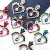 Boucles d'oreilles pendantes S2260 Fashion Jewelry Love Heart Women's Sweet Colorful Rhinstone