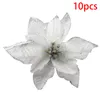 Noel Dekorasyonları 5/10 PCS Yapay Poinsettia Çiçekler Git Düğün Partisi Çelenk Diy Dekor için Süsler