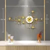 Relojes de pared Mecanismo de lujo de metal Mecanismo de lujo grande Decoración de la sala de diseño moderno de arte dorado