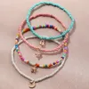 Bracelets de cheville 4 pièces pied chaîne cheville mode serrure pendentif breloque bijoux pour femmes enfants accessoires Hawaii fête de vacances