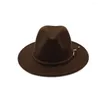 Boinas 2022 moda hombres mujeres sombrero Fedora con cinturón de cuero ala ancha Panamá Jazz
