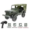 C606 RC Auto 2 4G 1 10 Jedi Controllo Proporzionale Crawler Camion Militare 4WD OffRoad RC Auto con Tettuccio LED Verde Chiaro 2201202254576474