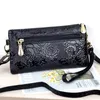 Jewelry Pouches Rose Flower Good Quality PU Leather 18mm Snap Button Leaves-bag For Women MOM Girls QB2101