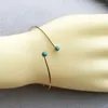 Bangle 1pc 2022 modejusterbar blå sten 2 turkos armband och armband guldfärg kvinnor