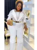 Etniska kl￤der 2022 Kvinnor Wide Leg Pants Design Bazin Dashiki African Lady Jumpsuit Elegant Plus Size Turkiet Africa Wedding Party