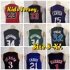 Kids 3 Iverson Throwback Basketball Jersey Black Carter Giannis 32 Shaq 1James Harden Retro New Youth Stitched Basketball Jerseys Cadeaus voor kinderen