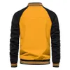 Hommes Vestes Zipper Automne Hiver Casual Baseball Manteau Varsity Mode Survêtement Hommes 4 Couleur Sans Capuche Streetwear En Gros