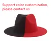 Berets Hat Fedoras Hats Winter Women Patchwork Felt Caps Men Fedora Red Black Fashion Luxury For Sombreros De Mujer Gorros