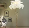 테이블 램프 현대 거실 예술 침대 옆 침실 북유럽 풀 구리 수직 깃털 바닥 램프 CD50 W07