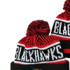 Beanies Cap Wool Warm Sport Knit Hat Hockey North American Team Striped Sideline USA College Cuffed Pom Hats Men Women Bonn3719071