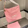 Классические женские стеганые покупки мешки с теляной кожей металлик фиолетовой черно -розовый белый/средний малый/средняя сумка с большими емкостью GHW Matelasse Chain Pocket 35 см/39 см.
