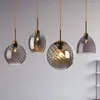 Lâmpadas pendentes Luzes de vidro LED nórdicas para o restaurante Cozinha Basa da sala de estar da lâmpada de lâmpada de lâmpada interna