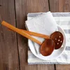 Flatware Sets 1 Piece Japanese Style Long Handle Wooden Spoon Pot Colander Tableware Kitchen Cooking Durable Ramen Filter