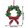 Decorative Flowers Door Wreath Christmas Decorations Front Decor Wreaths Green Leaf & Plaid Bow Window