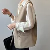 Kvinnors kostymer 2022 Autumn Women's Blazer Vest ￤rml￶s v￤st Koreansk modejacka L￶st Casual Chic Elegant Female 2001