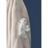 Kadın Trençkotları Sevimli Stereo Bear Lamb Kürk Tatlı Stil Kalın Mizaç Kız Gevşek Sonbahar Kış Sıcak Pamuklu Benzersiz Tasarım Dış Giyim