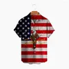 Herren-Freizeithemden, Camisa Hawaiana Hombre, modisches Herren-Hawaii-Hemd, amerikanische Flagge, Farbe bedruckt, Strand, Aloha, kurze Ärmel, XL 5