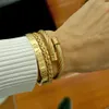 Bracciale fatto a mano Gioielli all'ingrosso Bracciale in acciaio inossidabile con testa quadrata esagonale con numeri romani Bracciale in acciaio al titanio dorato per uomo